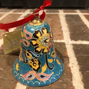 adorable vintage handcrafted cloisonné bell ornament 3.5” tall